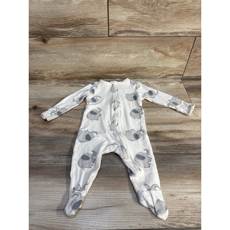 Old Navy Elephant Print Sleeper White sz 6-9m White 6m