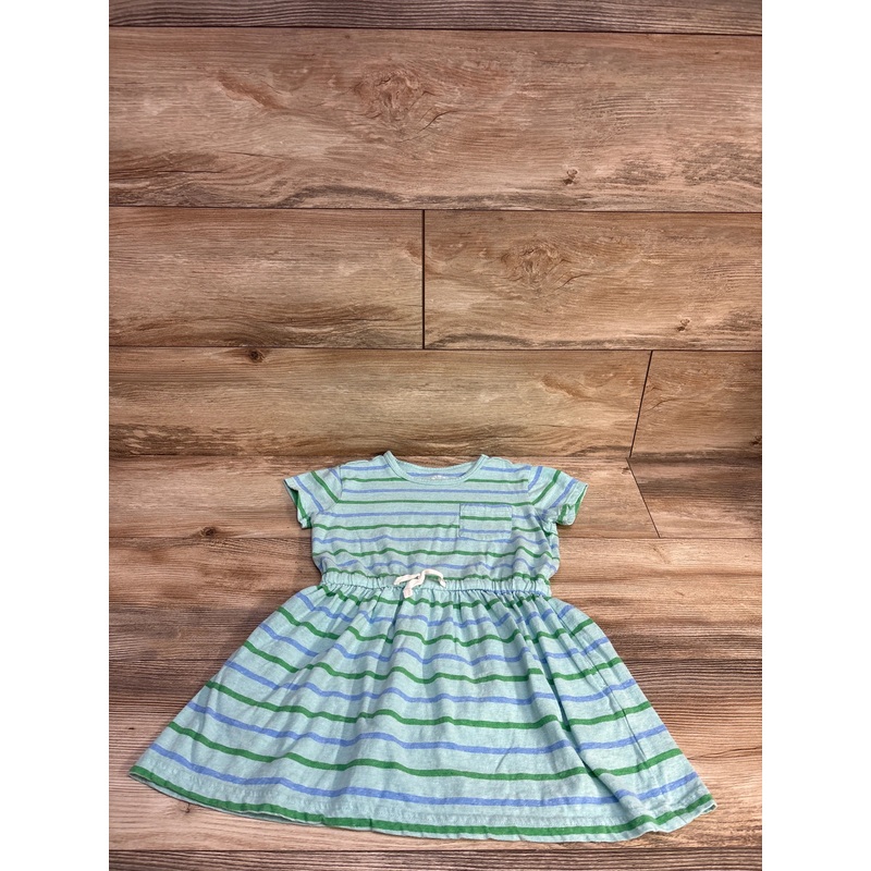 Primary Striped Drawstring Dress Blue sz 4-5T Blue 4T