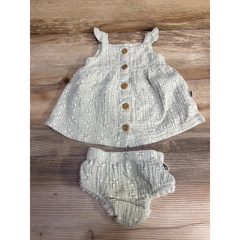 Rabbit + Bear 2pc Dress & Bloomers Green sz 6-9m Green 6m