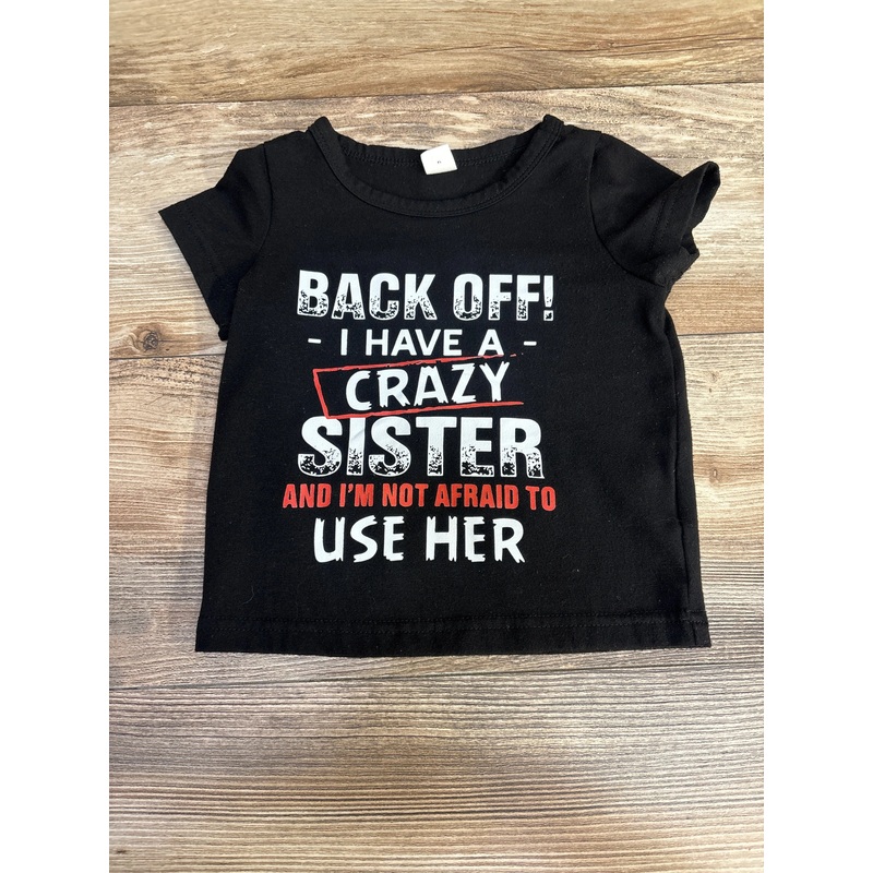 Shein Back Off! Shirt Black sz 9-12m Black 9m