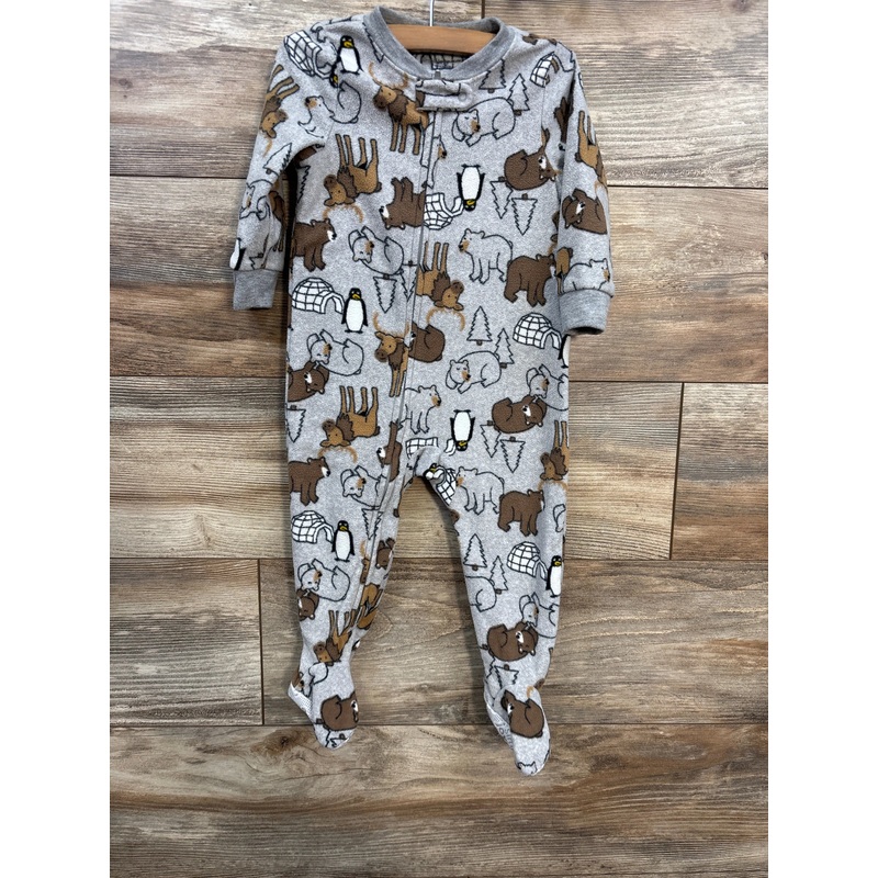 Simple Joys Animal Print Blanket Sleeper Grey sz 12m Grey 12m