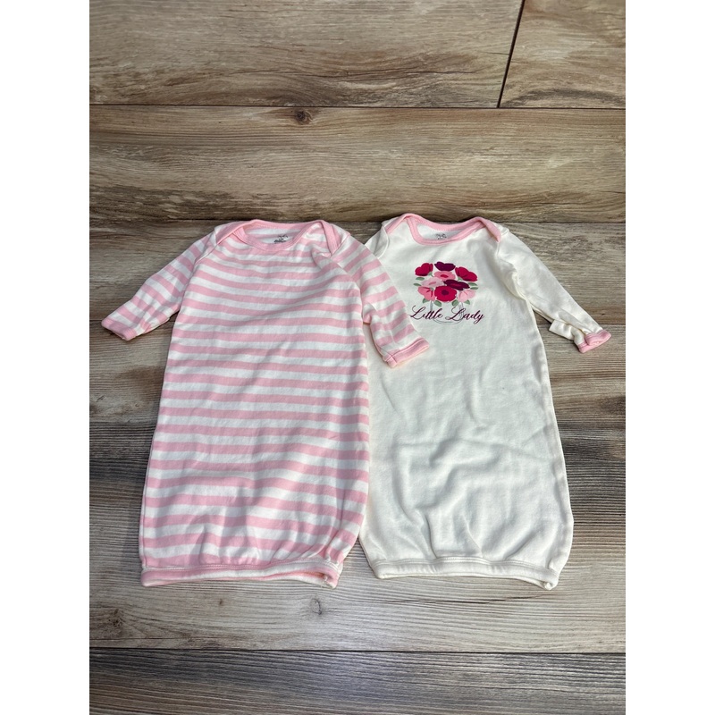 Touched By Nature 2pk Gowns Cream sz 0-6m Cream Newborn