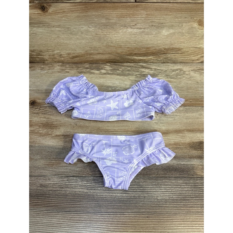 Wonder Nation 2pc Puff Sleeve Swimsuit Purple sz 12m Purple 12m