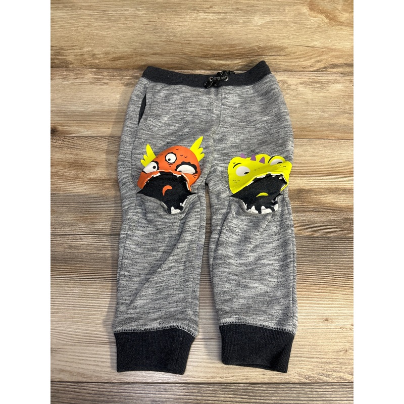 Cat & Jack Monster Knees Drawstring Joggers Grey sz 4T Grey 4T