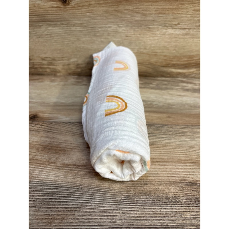 Cloud Island Muslin Swaddle Blanket Rainbow