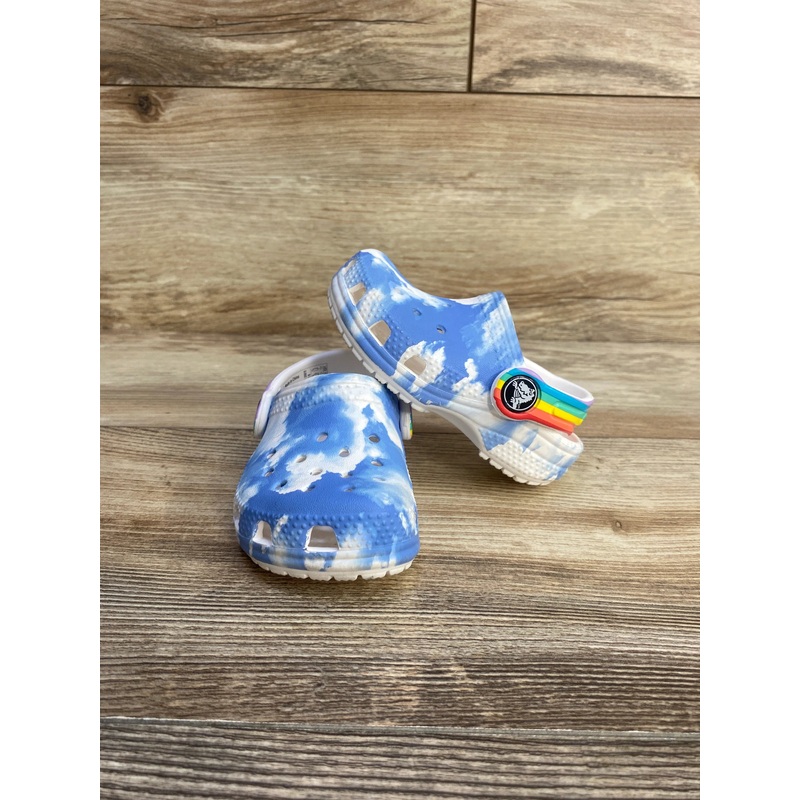 Crocs Classic Clogs Rainbow Cloud Print sz 5c
