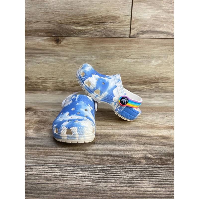Crocs Classic Clogs Rainbow Cloud Print sz 8c