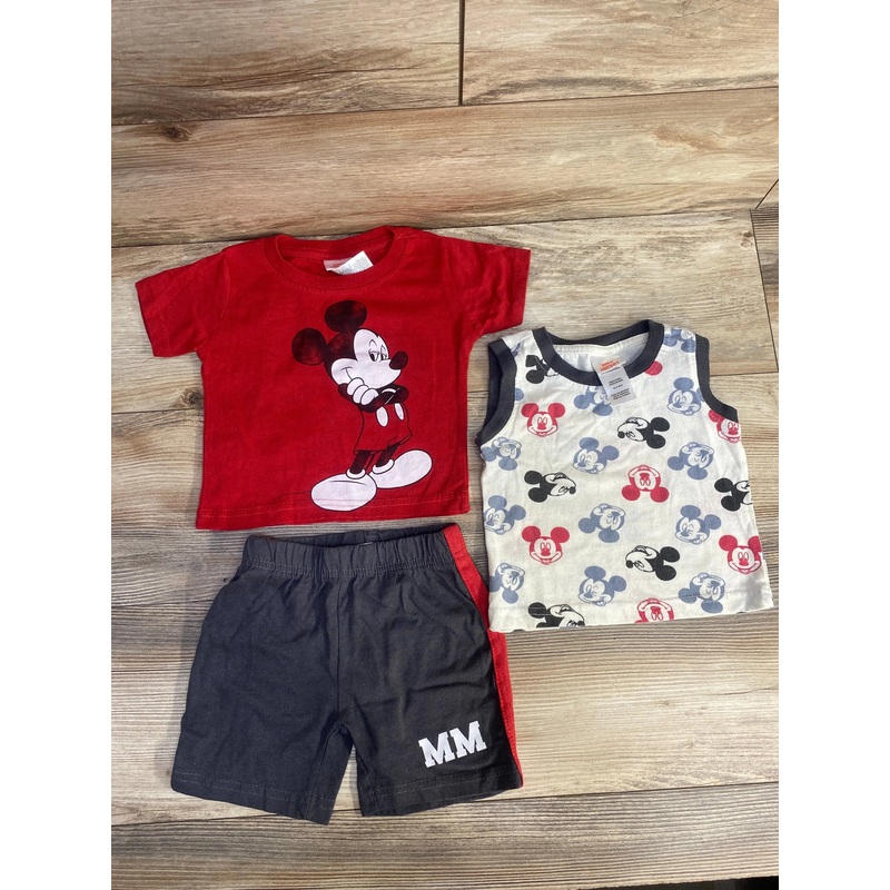 Disney Junior Mickey Mouse 3pc T-Shirt, Tank Top & Shorts Set Red sz 12m