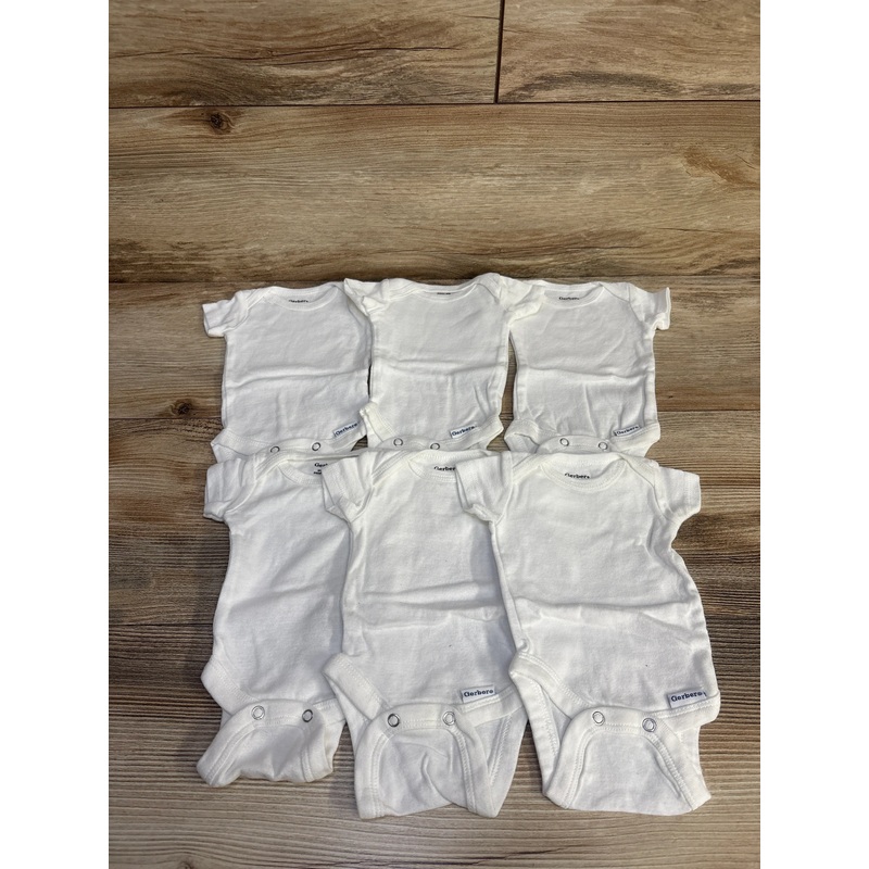 Gerber 6pk Bodysuits White sz Preemie White Preemie