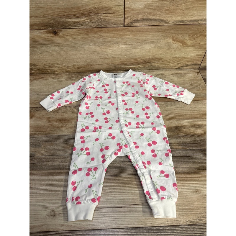 H&M Cherry Coverall White sz 6m White 6m