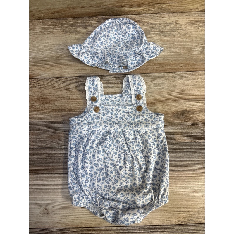 Little Lass Baby 2pc Bubble Floral Romper White sz 6-9m White 6m