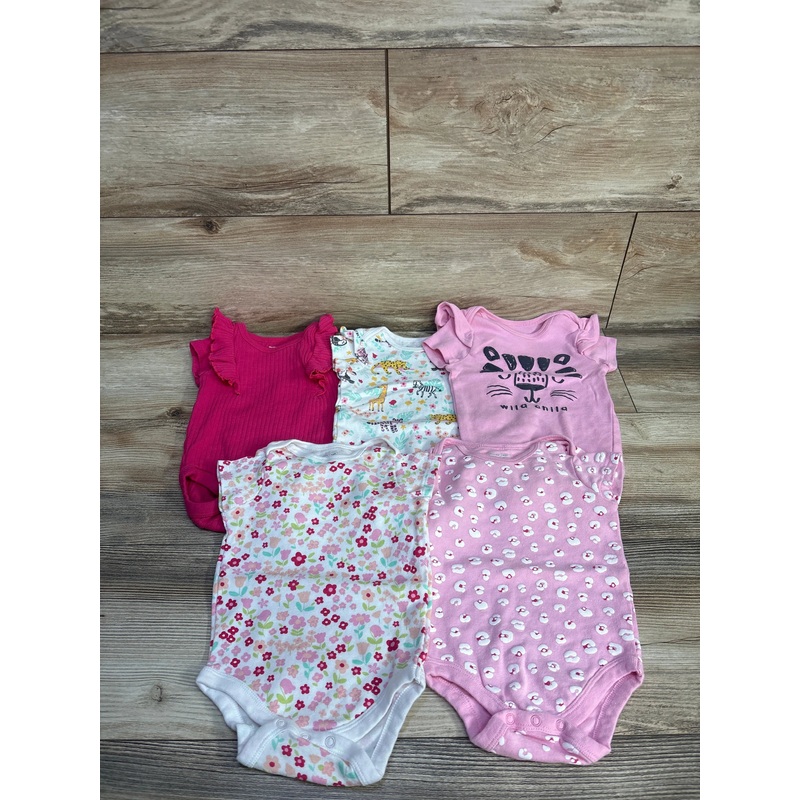 Member’s Mark 5pk Short Sleeve Bodysuits sz 6m Multicolor 6m