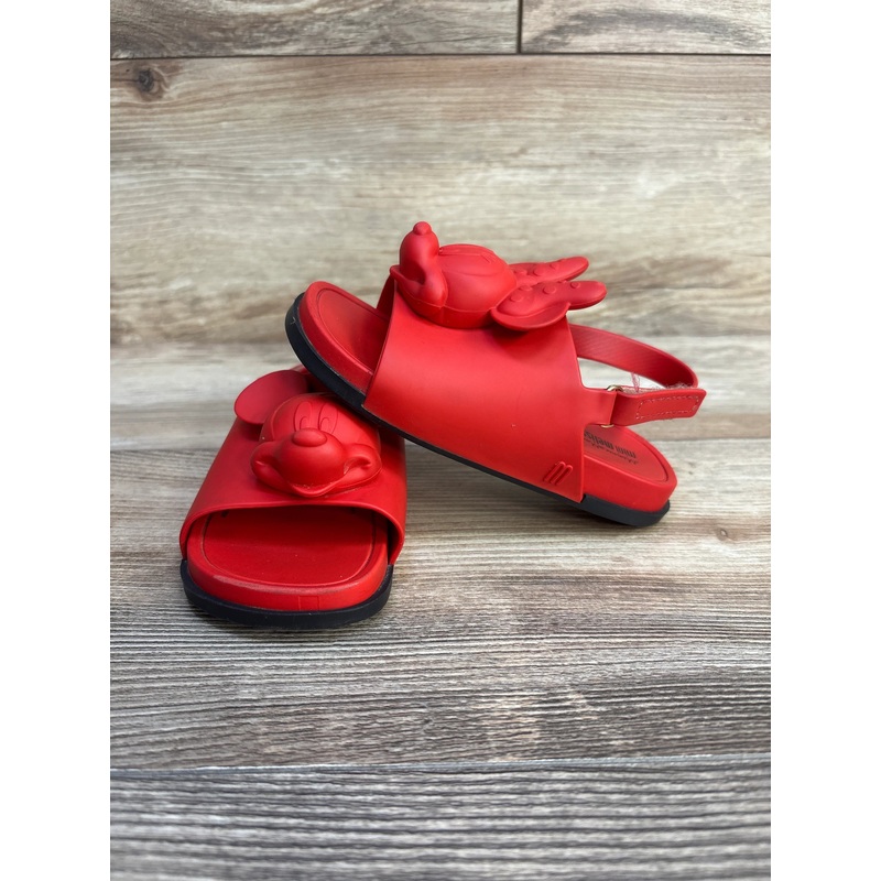 Mini Melissa x Disney Mickey & Minnie Beach Slide Sandals Red sz 9c