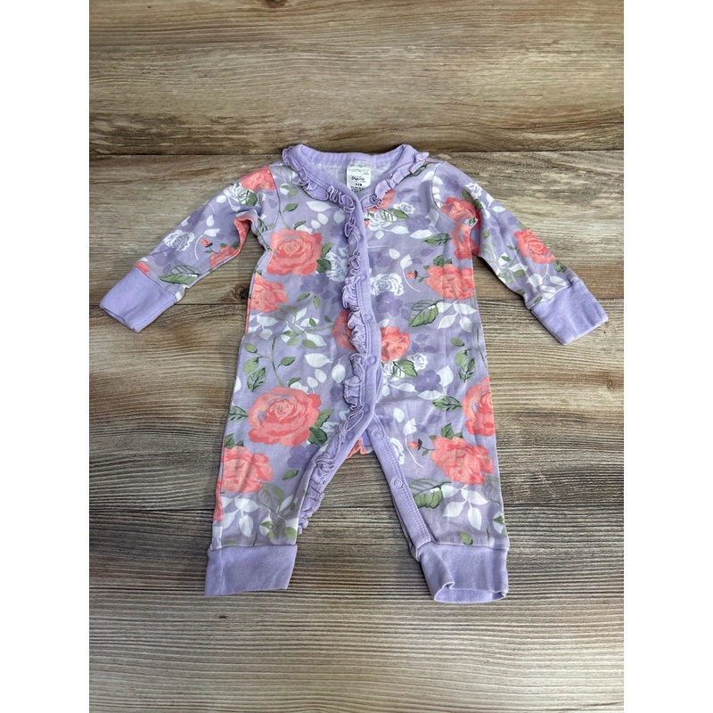 Modern Moments Floral Ruffle Coverall Purple sz 0-3m Purple Newborn