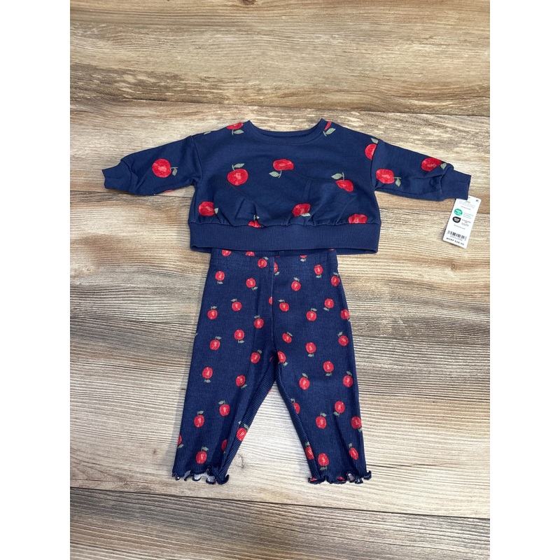 NEW Carter’s 2pc Apple Print Sweatshirt & Leggings Navy sz 3m Navy 3m