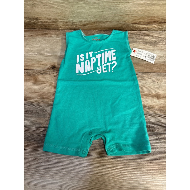 NEW Cat & Jack Is It Naptime Yet? Romper Green sz 3-6m Green 3m
