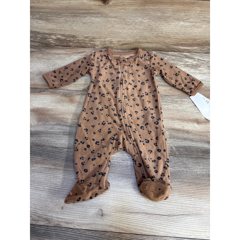 NEW Just One You Leopard Print Blanket Sleeper Brown sz 3m Brown 3m