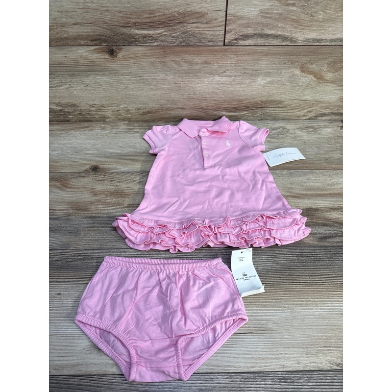 NEW Ralph Lauren 2pc Polo Dress & Bloomers Pink sz 6m Pink 6m
