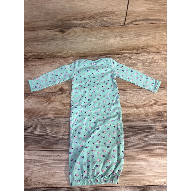 Simple Joys Floral Gown Mint  sz 0-3m Blue Newborn