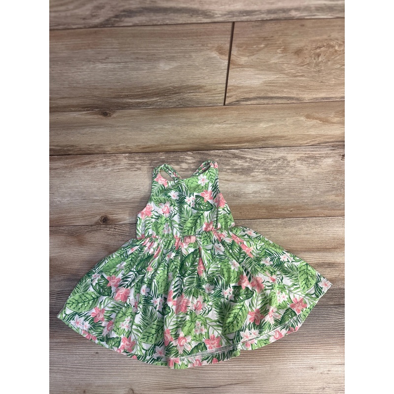 Tommy Bahama Floral Braided Strap Dress Green sz 24m Green 24m