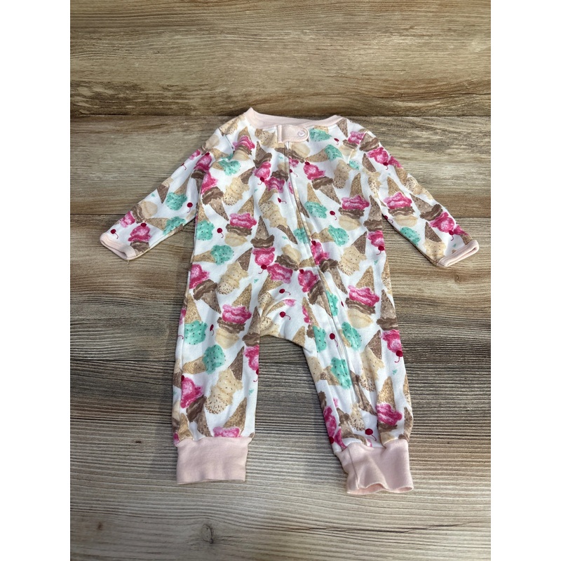 Burt’s Bees Baby Organic Ice Cream Print Footless Sleeper White sz 0-3m White Newborn
