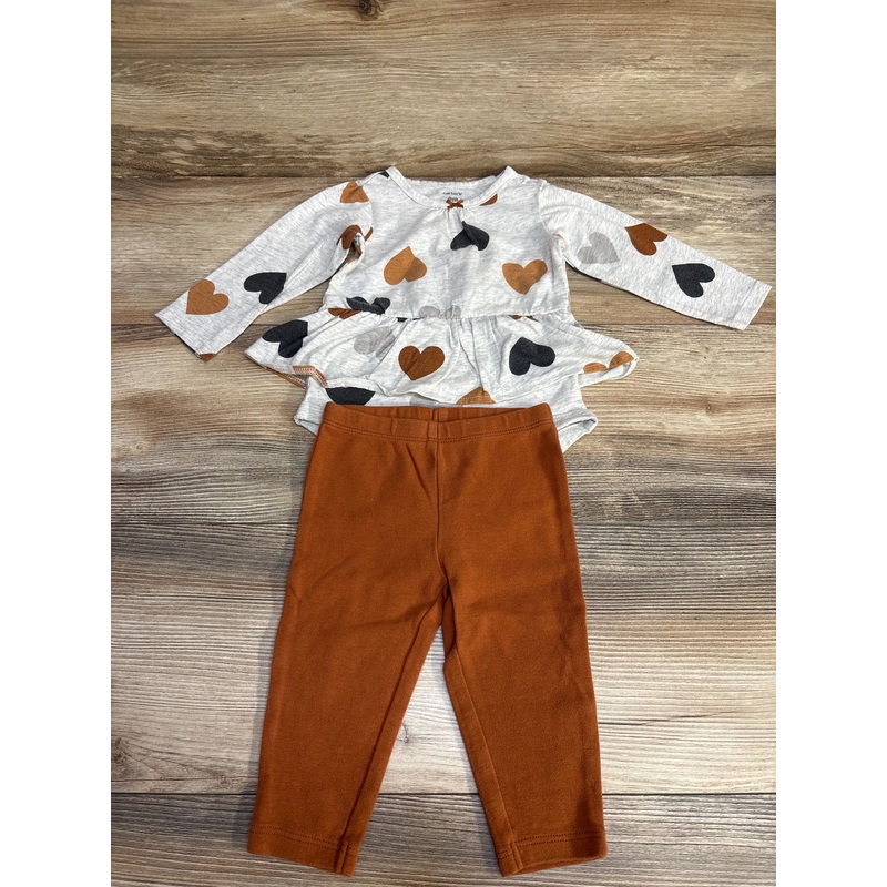 Carter’s 2pc Heart Print Bodysuit & Legging Grey sz 9m Grey 9m