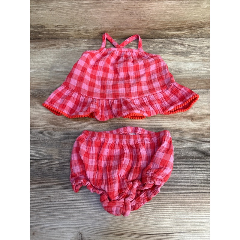Cat & Jack 2pc Gingham Top & Bloomers Red sz 18m Red 18m