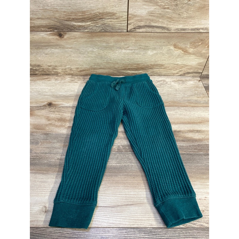 Cat & Jack Drawstring Waffle Knit Joggers Green sz 4T Green 4T