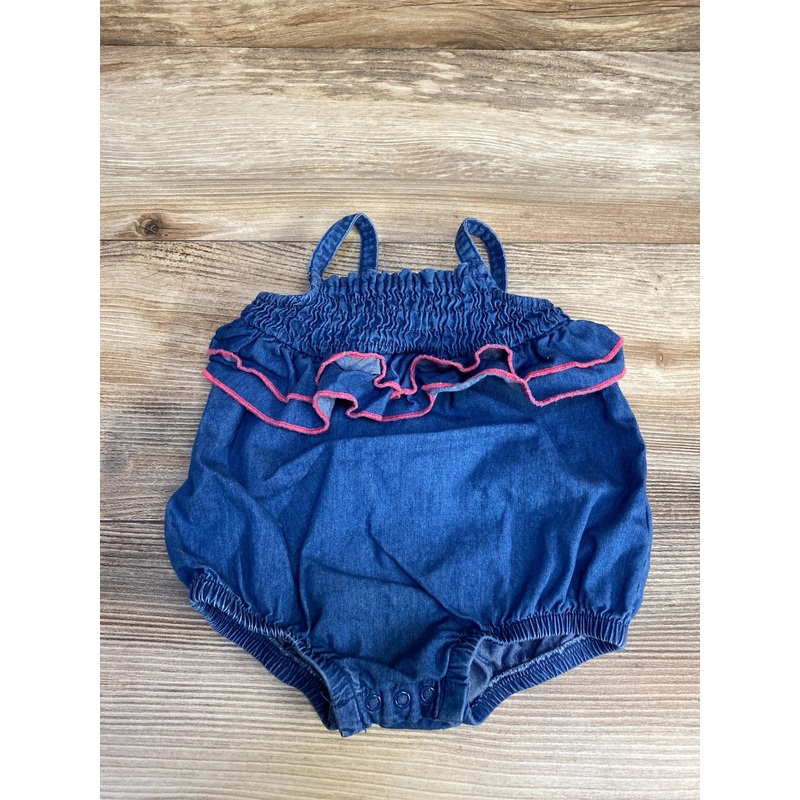 Cat & Jack Ruffle Chambray Romper Blue sz 0-3m Blue Newborn