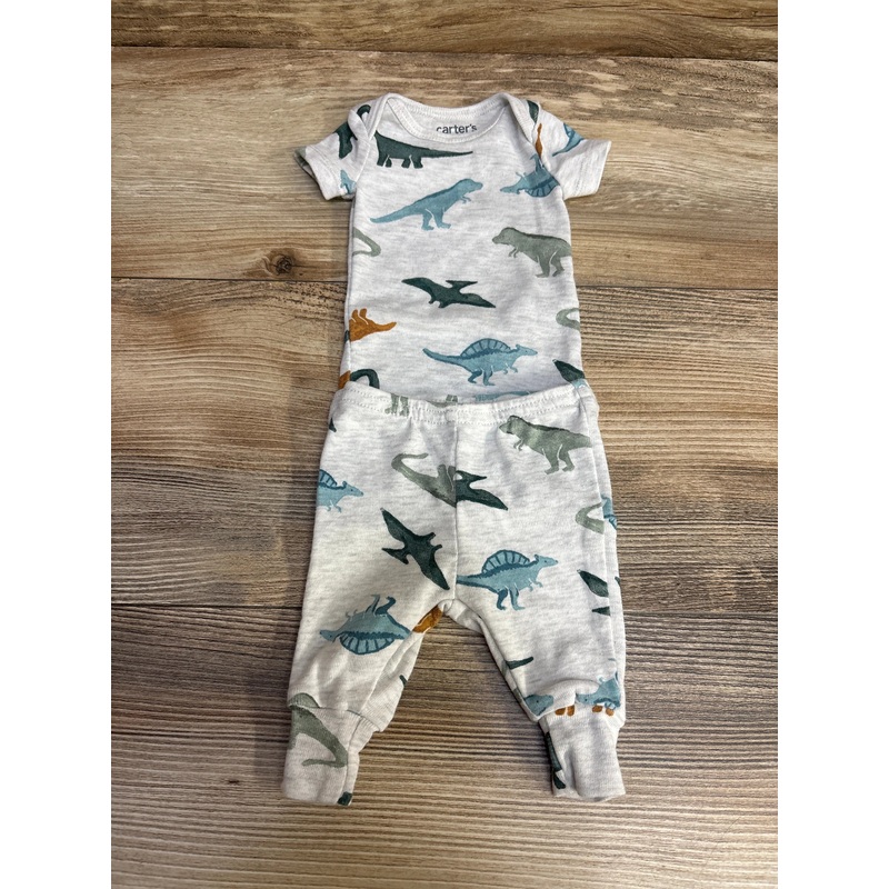 Child Of Mine 2pc Dinosaur Bodysuit & Pants Grey sz Preemie Grey Preemie