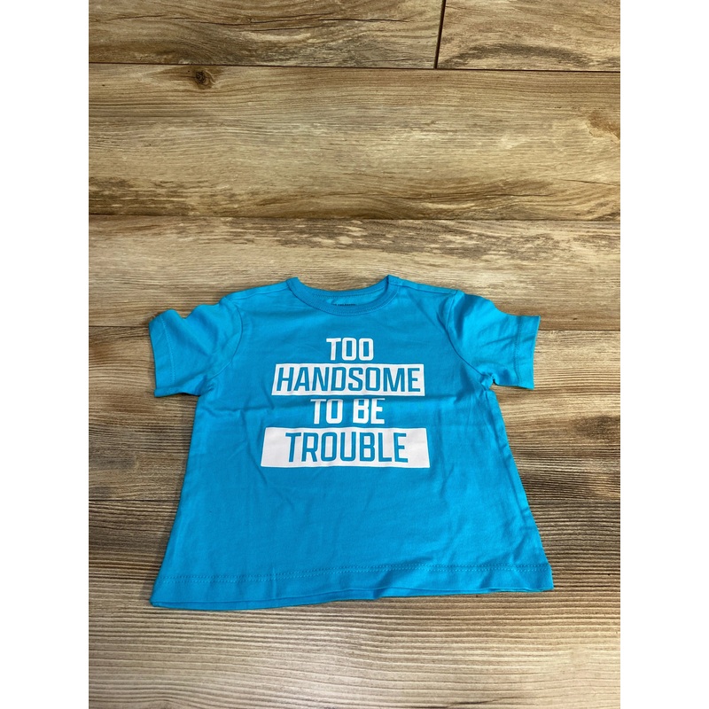 Children’s Place Too Handsome To Be Trouble Shirt Blue sz 12-18m Blue 12m