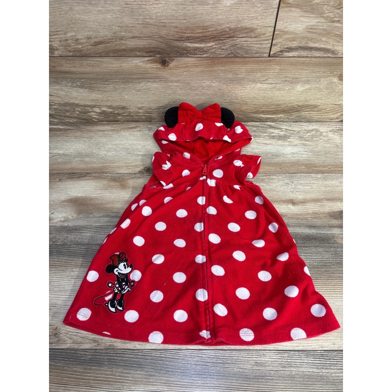 Disney Store Minnie Mouse Polka Dot Swim Cover Up Red sz 2T Red 2T