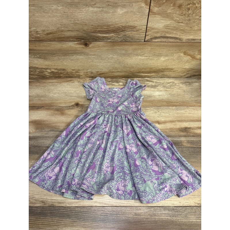 Dot Dot Smile x LulaRoe Short Sleeve Dress Purple sz 2T Multicolor 2T