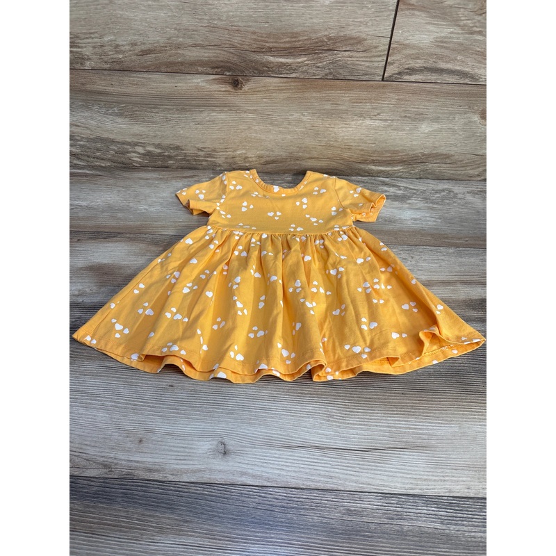Falls Creek Kids Heart Print Dress sz 2T Yellow 2T