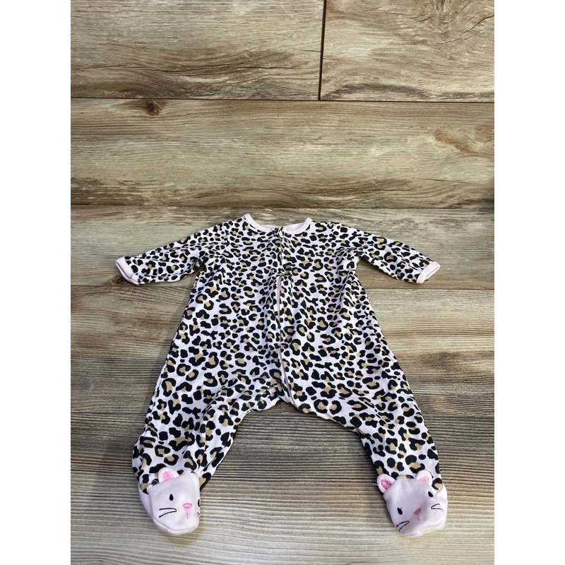 Little Me Leopard Print Sleeper Pink sz 3m Pink 3m