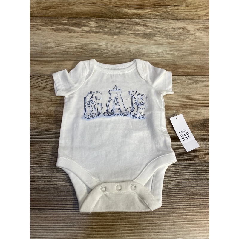 NEW Baby Gap Logo Bodysuit White sz Newborn White Newborn