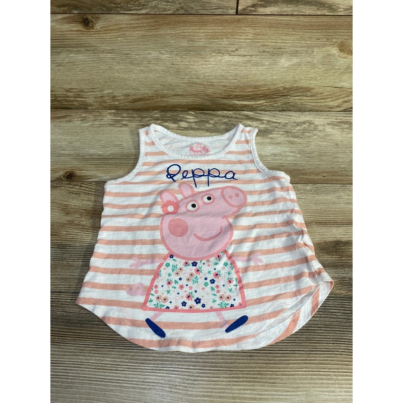 Peppa Pig Striped Tank Top White sz 4-5T White 4T
