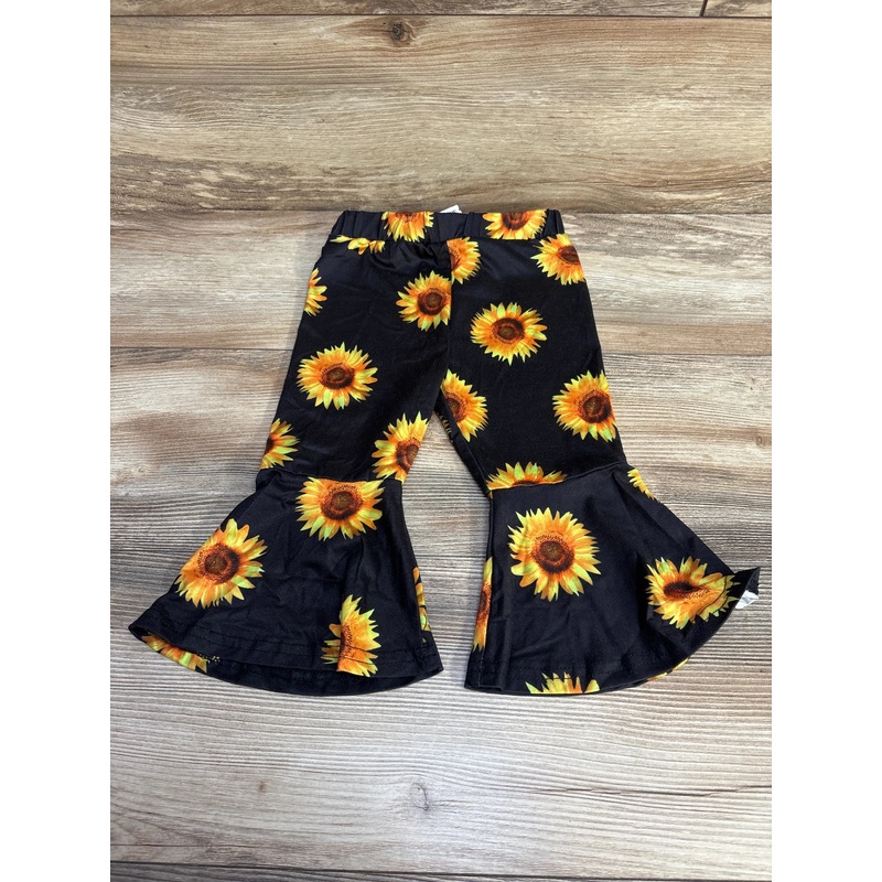 Shein Sunflower Print Pants Black sz 12-18m Black 12m