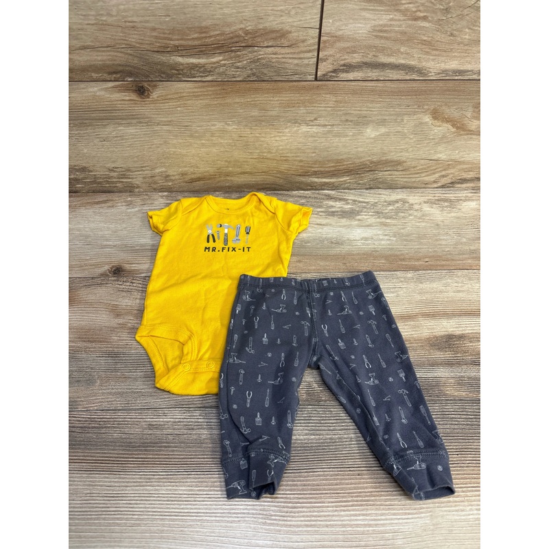 Carter’s 2pc Mr. Fix-It Bodysuit & Pants Yellow sz 3m Yellow 3m