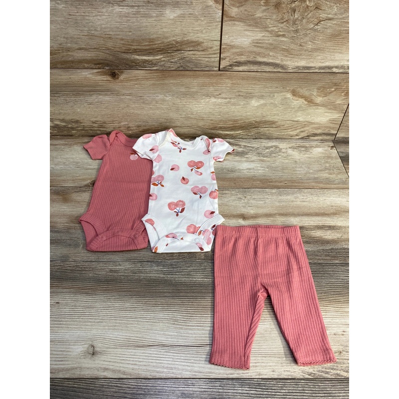 Carter’s 3pc Apple Print Bodysuits & Pants White/Pink sz Newborn Pink Newborn