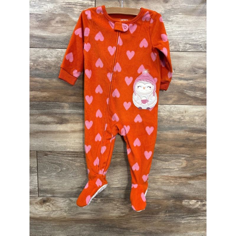 Carter’s Heart Print Blanket Sleeper Orange sz 12m Orange 12m