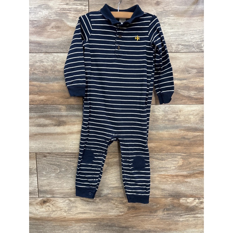 Carter’s Striped Polo Coverall Navy sz 24m Navy 24m
