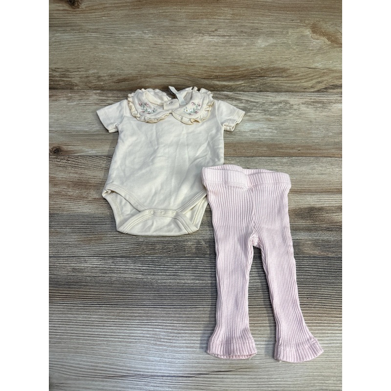 Chickpea Organic 2pc Bodysuit & Leggings sz 0-3m Beige Newborn