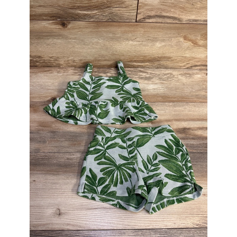 Janie and Jack 2pc The Palm Paradise Top & Shorts Green sz 3T Green 3T