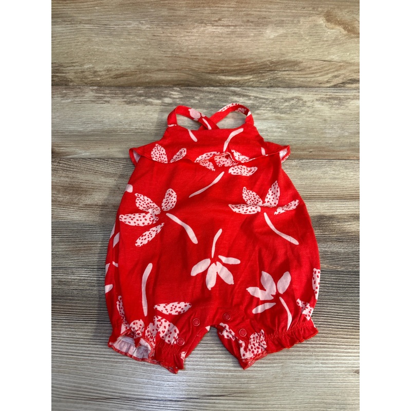 Just One You Floral Shortie Romper Red sz 6m Red 6m