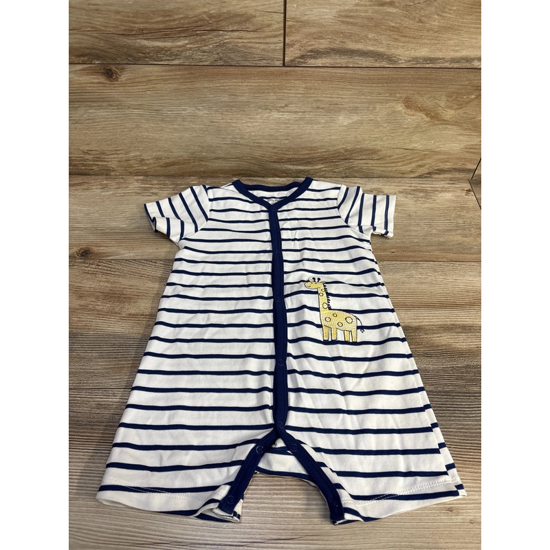 Little Me Striped Shortie Romper White sz 24m White 24m