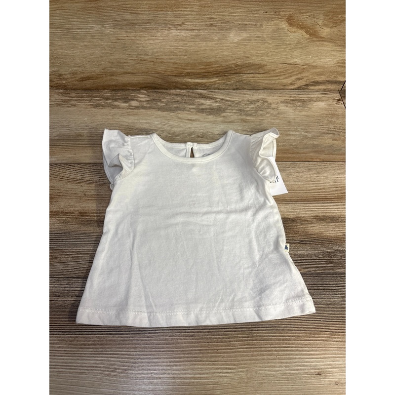 NEW Baby Gap Flutter Sleeve Shirt White sz 6-12m White 6m
