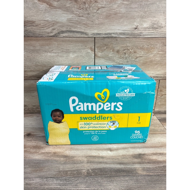 NEW Box of Pampers Swaddlers Sensitive Disposable Diapers 96ct. Size 1