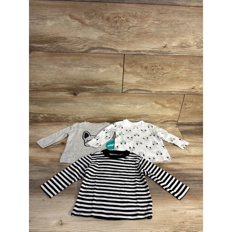 NEW Mighty Goods 3pk Dog Print Shirts Grey sz 3m Grey 3m