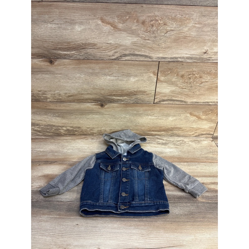 Okie Dokie Hooded Denim Jacket Grey/Blue sz 18m Grey 18m